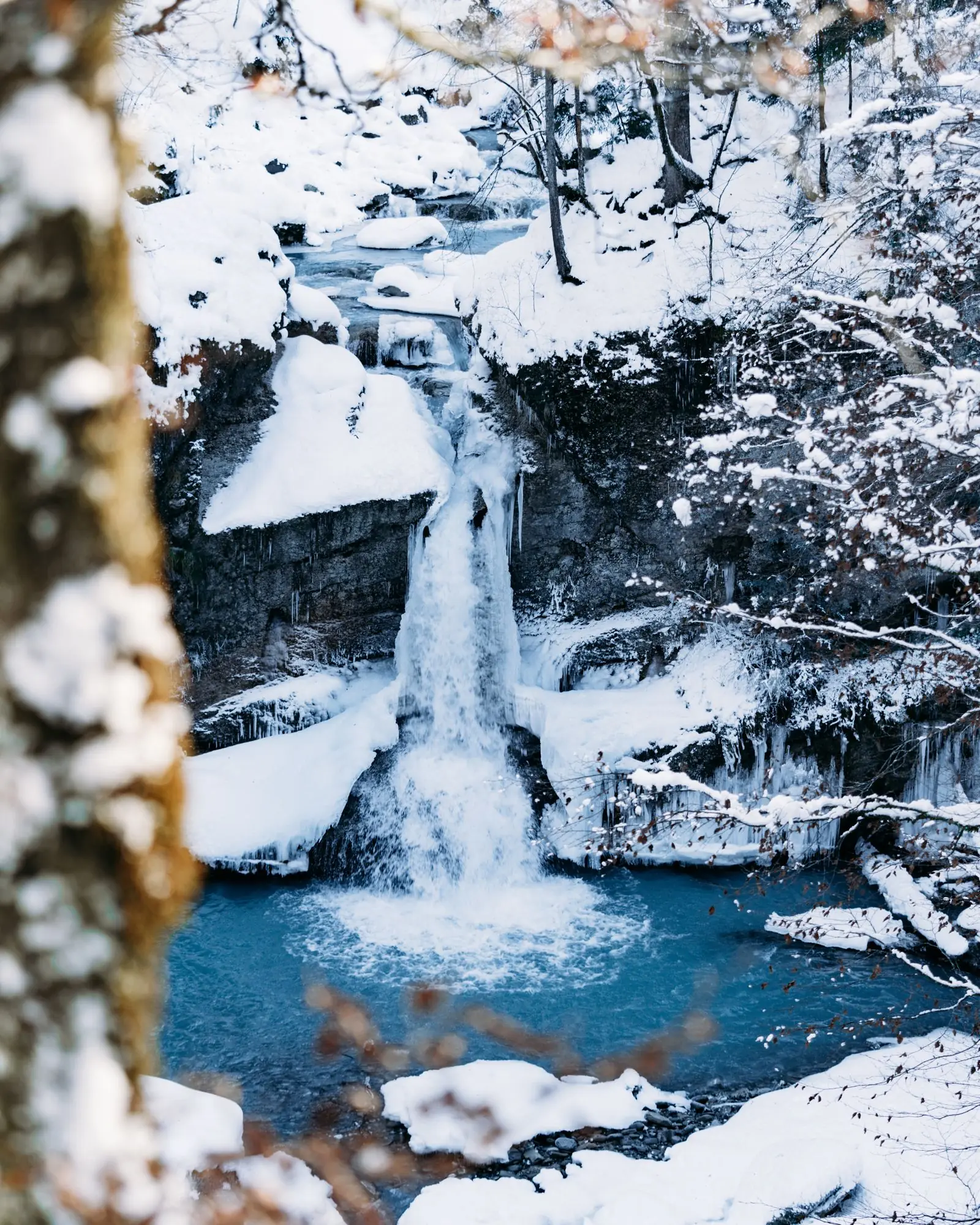 Allgäuer Wasserfall im Winter im Gunzesrieder Tal - Landschaftsfotograf Kempten (Allgäu)