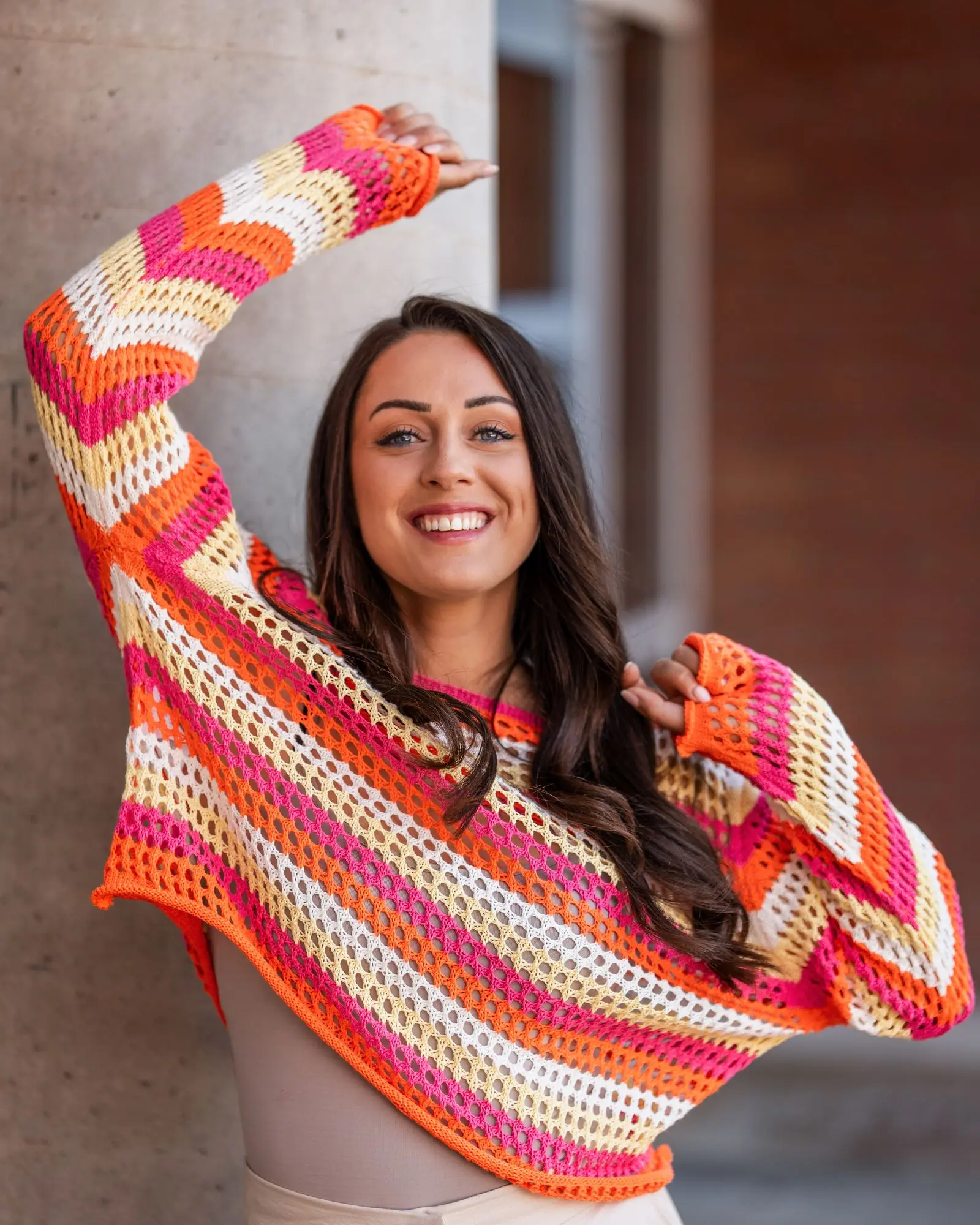 portrait sedcard allgaeu kempten model marisa dittrich colorful laugh | Portrait Sedcard