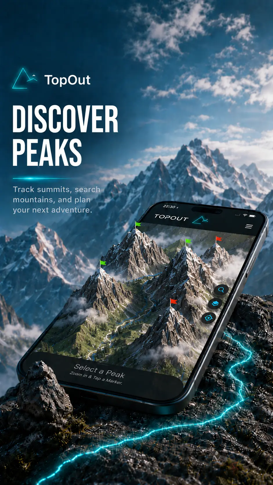 topout Flyer 3D Karte aus Handy | TopOut