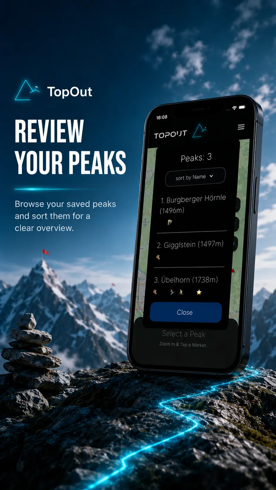 topout GO 5. Peaklist | TopOut